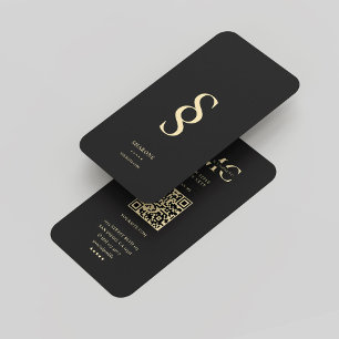 Modern Monogram S Black Gold Professional Logo Business Card