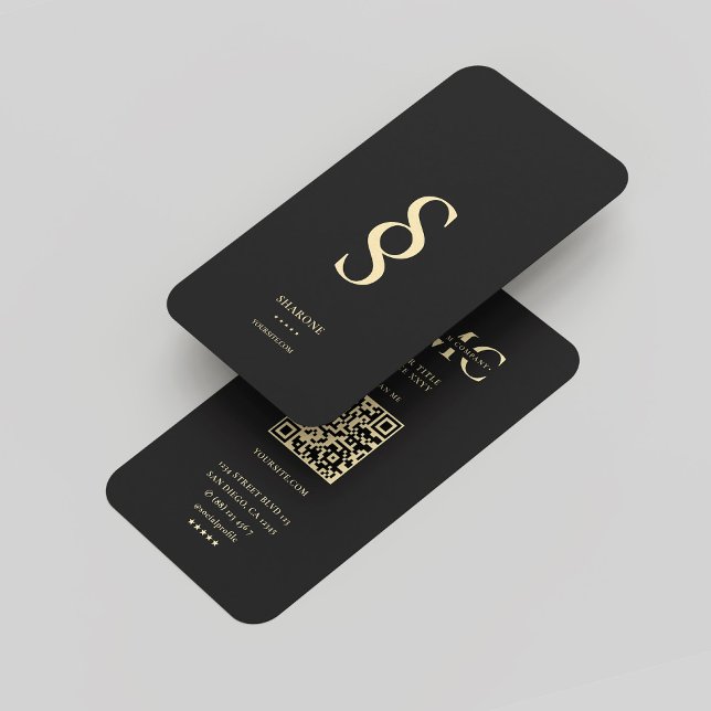 Modern Monogram S Black Gold Professional Logo Business Card (Modern Monogram S Black Gold Professional Logo Business Card
)