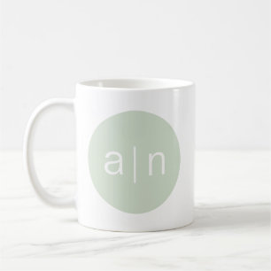 Modern Monogram Sage Green Coffee Mug