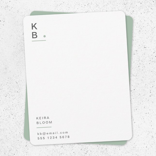Modern Monogram Sage Green Minimal Scandi Card (Creator Uploaded)