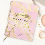 Modern Monogram Script Chic Girly Pink Gold Foil Planner<br><div class="desc">Modern Monogram Script Chic Girly Pink Gold Foil planner. Easy to customise elegant script typography monogram. Perfect monogrammed name gift idea!</div>