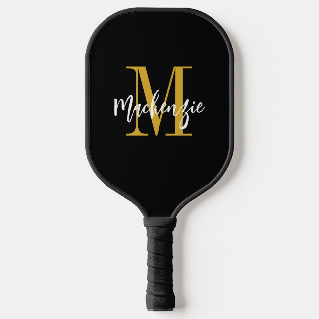 Modern Monogram Script Name Custom 2 Tone Pickleball Paddle (Front)