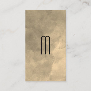 Modern Monogram Sepia Watercolor Business Card