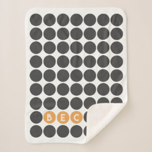 Modern Monogram Sherpa Blanket