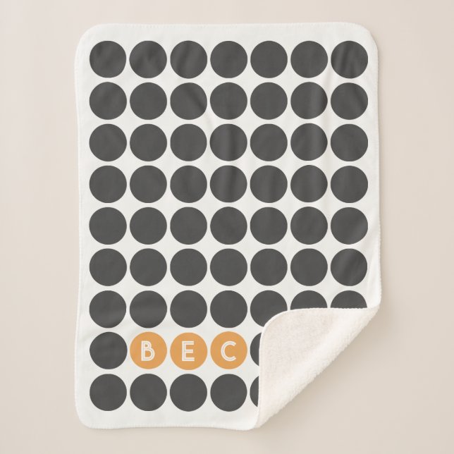Modern Monogram Sherpa Blanket (Front)