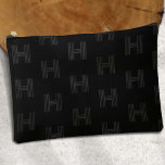 Modern Monogram, Simple Black, Patterned mens Accessory Pouch<br><div class="desc">Upgrade your equipment with this Modern Accessory Pouch in Black Monogram Pattern, a stylish and practical choice for both athletes and travelers. This duffel bag, with its chic black shade and custom monogram in a modern, fashionable font, distinguishes you whether you're hitting the gym or travelling. Its clean, contemporary design,...</div>