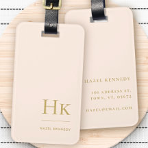 Modern Monogram Simple Elegant Blush Pink Gold