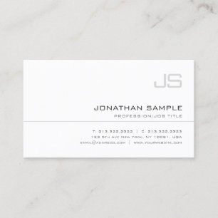 Modern Monogram Simple Professional Chic Plain Business Card