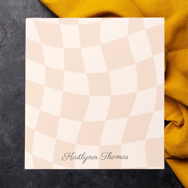 Modern Monogram Simple Stylish Retro Chequered  Notepad (Creator Uploaded)