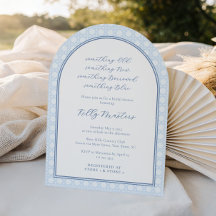 Modern Monogram Something Blue Cane Bridal Shower