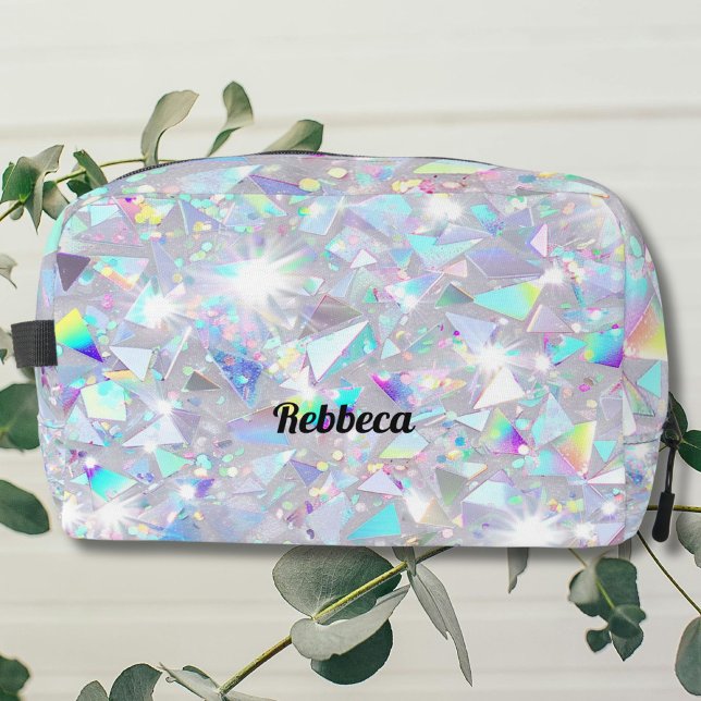 Modern Monogram Sparkly Geometric Toiletry Bag (Creator Uploaded)