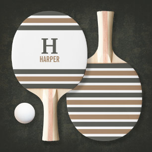 Modern Monogram Striped Ping Pong Paddle