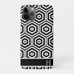 Modern Monogram stylish Black and white Case-Mate iPhone Case