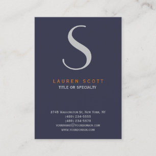Modern Monogram Stylish Porfessional Vertical Chic Business Card