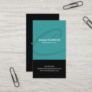 Modern Monogram Teal Business Card