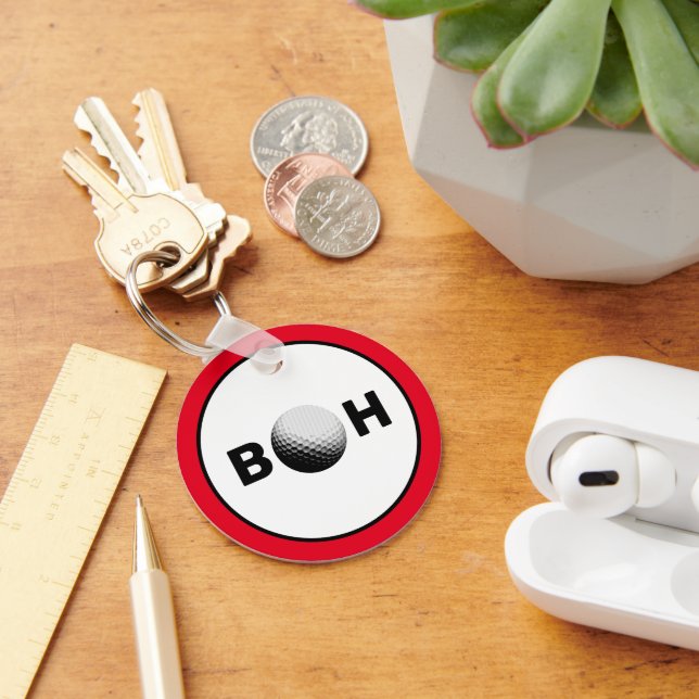 Modern Monogram to Identify Golfer's Key Ring (Desk)