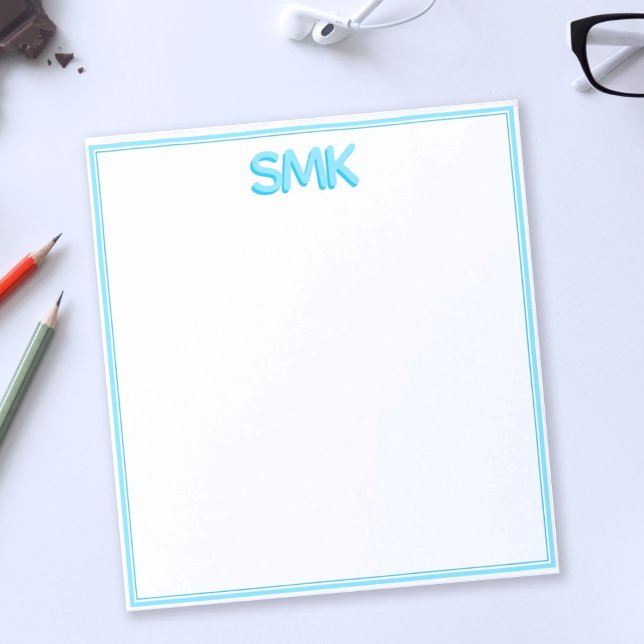 Modern Monogram Trendy Shadow Initials Stylish Not Notepad (Creator Uploaded)