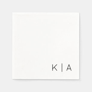 Modern Monogram Wedding Cocktail Napkin