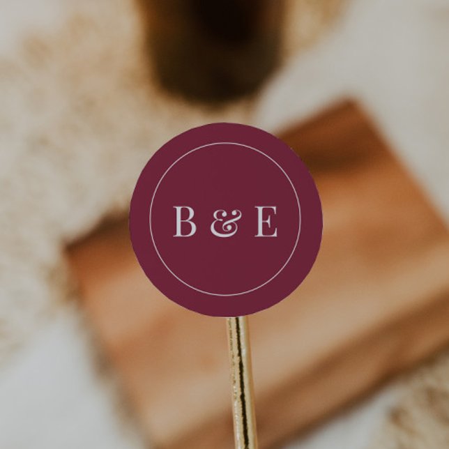 Modern Monogram Wedding Favour Sticker (Creator Uploaded)