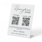 Modern Monogram wedding honeymoon fund QR code