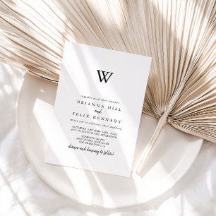 Modern Monogram Wedding Invitation