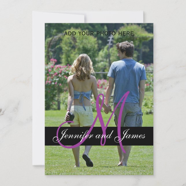 Modern Monogram Wedding Invitation Photo (Front)