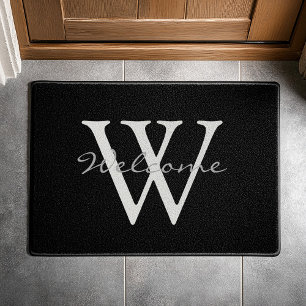 Modern Monogram Welcome Door Accent for New Homes Doormat
