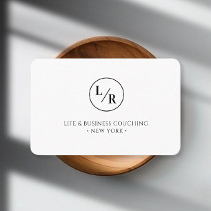 Modern, Monogram, white business card