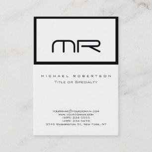 Modern Monogram White Trendy Business Card