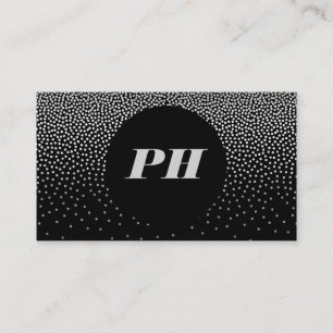 Modern Monogram with Elegant Confetti Business Card