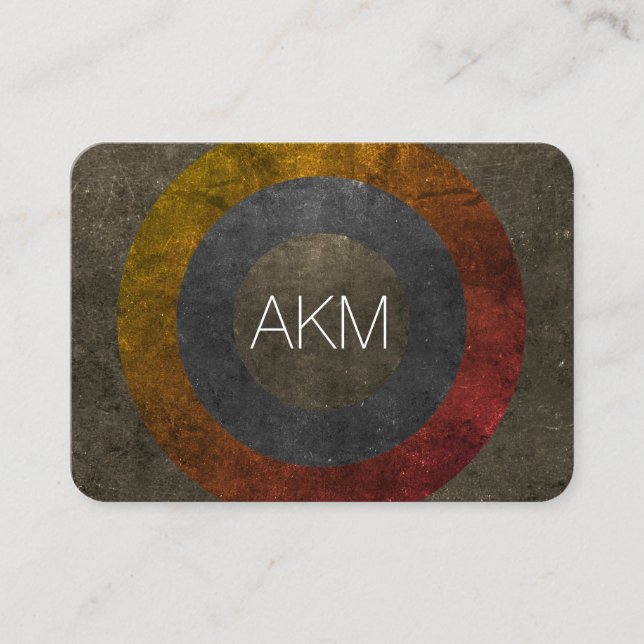 Modern Monogram with Texturised Colour Ways Business Card (Front)