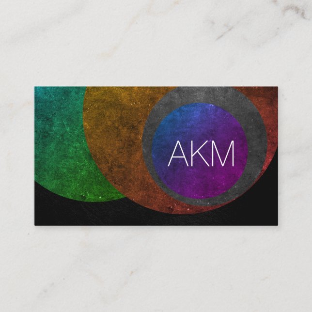 Modern Monogram with Texturised Colour Ways Business Card (Front)