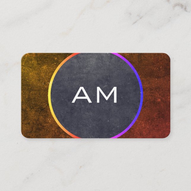 Modern Monogram with Texturised Colour Ways Business Card (Front)