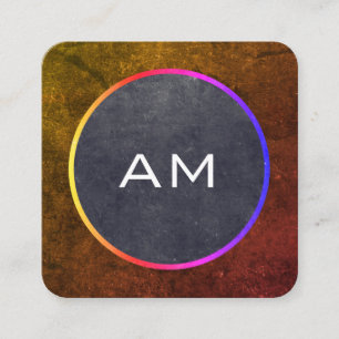 Modern Monogram with Texturised Colour Ways Square Business Card