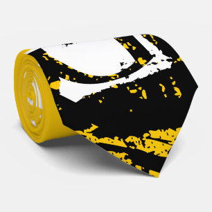 Modern monogram yellow tie