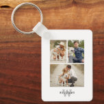 Modern Monogrammed  4 Photo Gallery Key Ring<br><div class="desc">Minimalist 4 photo gallery design.</div>