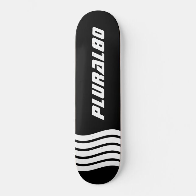 Modern Monogrammed black and white  Skateboard (Front)