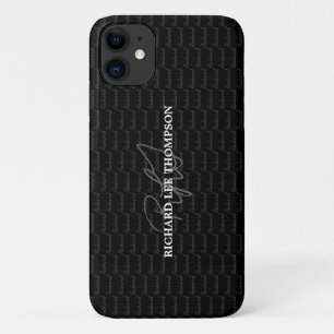 modern monogrammed black  Case-Mate iPhone case