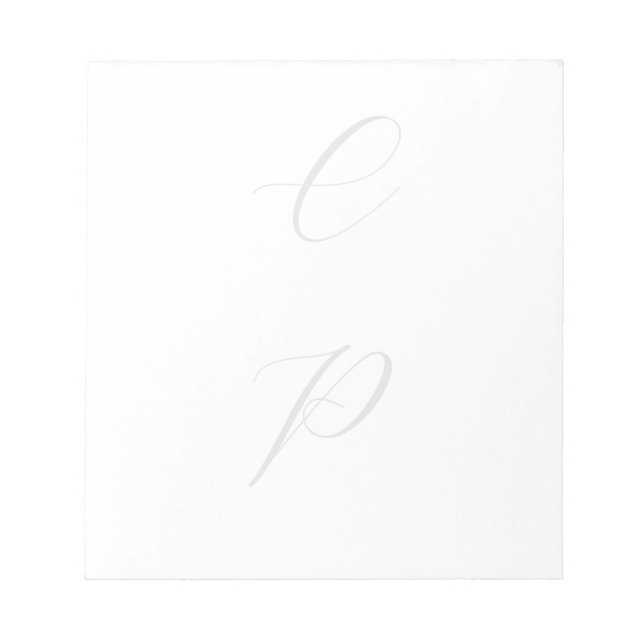 Modern Monogrammed Calligraphy Plain Simple Name Notepad (Front)