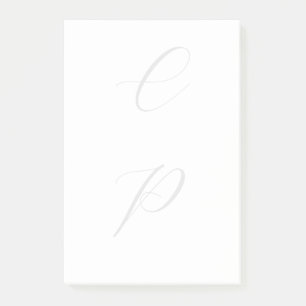 Modern Monogrammed Calligraphy Plain Simple Name Post-it Notes