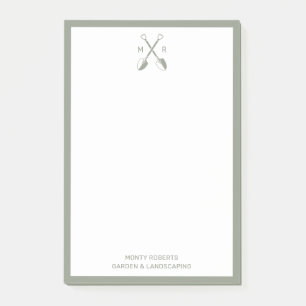 Modern Monogrammed Dusky Green Men Post-It Notes