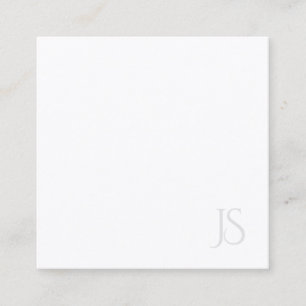 Modern Monogrammed Elegant Simple Template Square Business Card