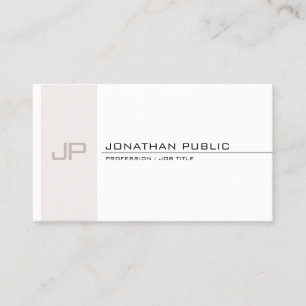 Modern Monogrammed Elegant Trendy Simple Template Business Card