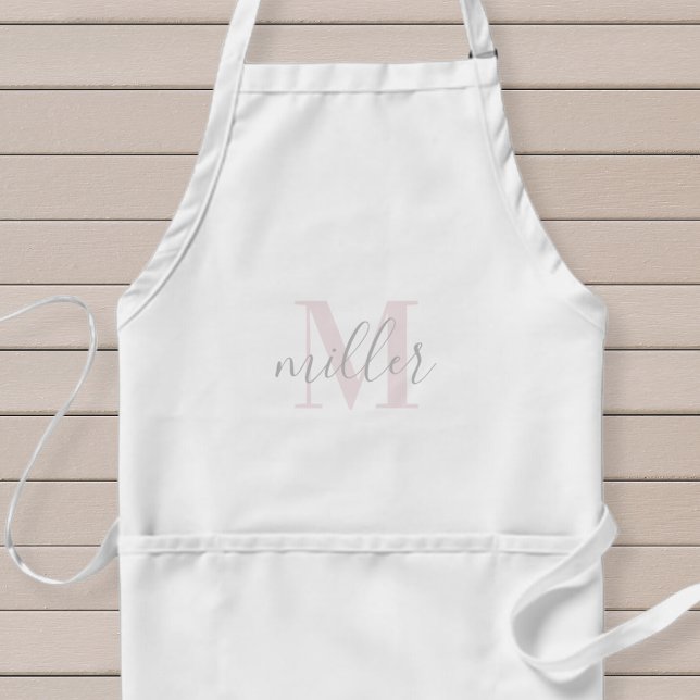 Modern Monogrammed Family Name Baking Apron (Creator Uploaded)