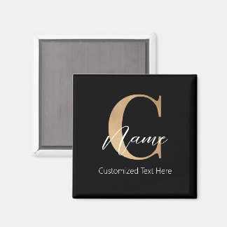Modern Monogrammed Initial C & Name Personal Magnet