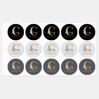 Modern Monogrammed Initial C & Name Personalised