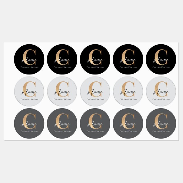 Modern Monogrammed Initial C & Name Personalised (Sheet)