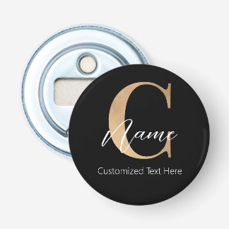 Modern Monogrammed Initial C & Name Personalised Bottle Opener