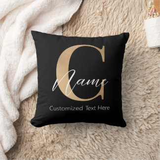 Modern Monogrammed Initial C & Name Personalised Cushion