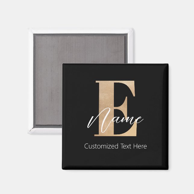 Modern Monogrammed Initial E & Name Personal Magnet (Front/Back)